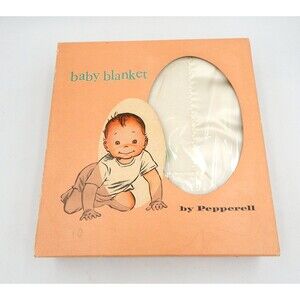 Pepperell Baby Blanket Childs Garden Infant Plush Blanket Satin Trim 36 x 50 NOS